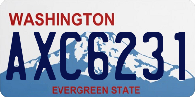 WA license plate AXC6231