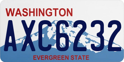 WA license plate AXC6232