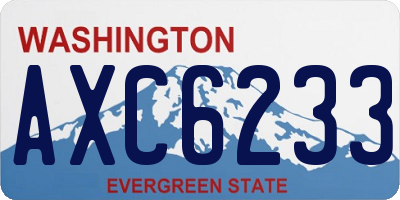 WA license plate AXC6233