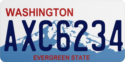 WA license plate AXC6234
