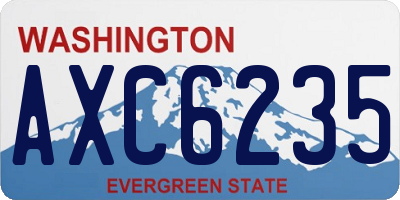 WA license plate AXC6235