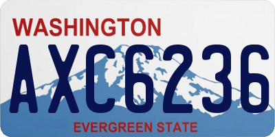 WA license plate AXC6236