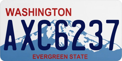 WA license plate AXC6237