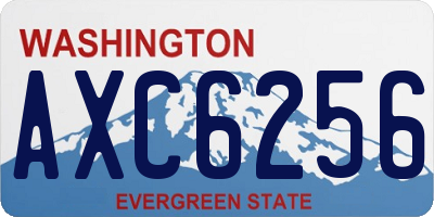 WA license plate AXC6256
