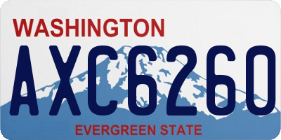 WA license plate AXC6260