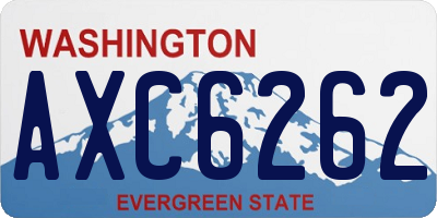 WA license plate AXC6262