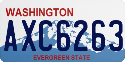 WA license plate AXC6263