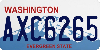 WA license plate AXC6265