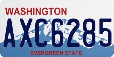 WA license plate AXC6285