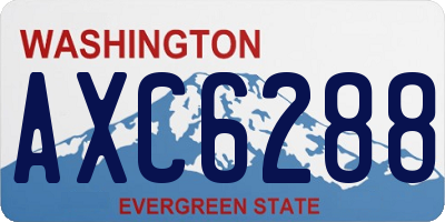 WA license plate AXC6288