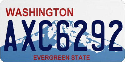 WA license plate AXC6292