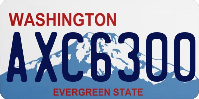 WA license plate AXC6300