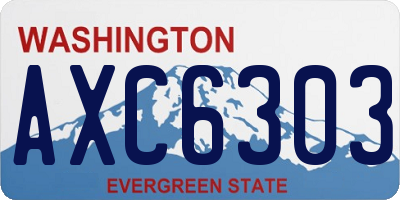 WA license plate AXC6303