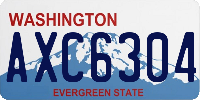 WA license plate AXC6304