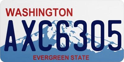 WA license plate AXC6305