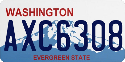 WA license plate AXC6308
