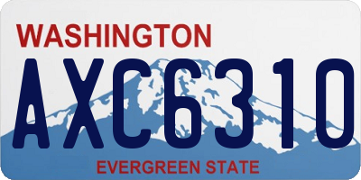 WA license plate AXC6310