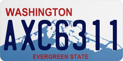 WA license plate AXC6311