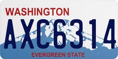 WA license plate AXC6314
