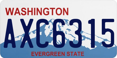WA license plate AXC6315