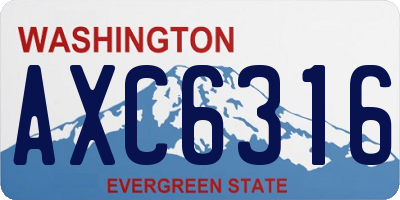 WA license plate AXC6316