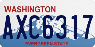 WA license plate AXC6317