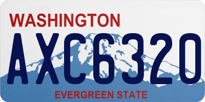 WA license plate AXC6320