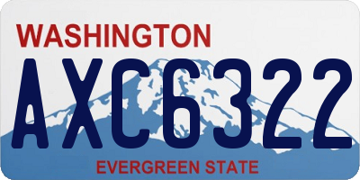 WA license plate AXC6322