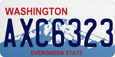 WA license plate AXC6323