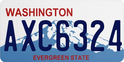 WA license plate AXC6324
