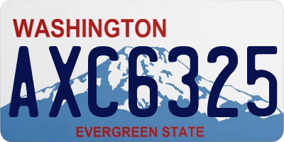 WA license plate AXC6325
