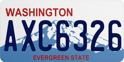 WA license plate AXC6326
