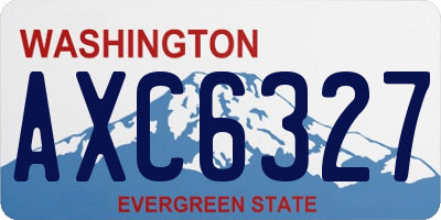 WA license plate AXC6327