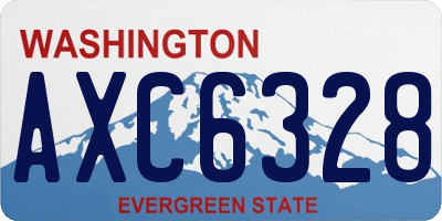 WA license plate AXC6328