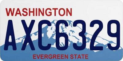 WA license plate AXC6329