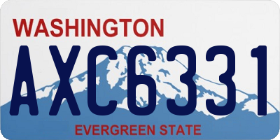 WA license plate AXC6331