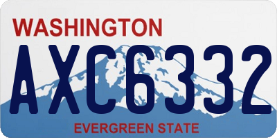 WA license plate AXC6332