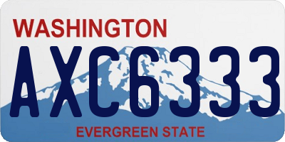 WA license plate AXC6333