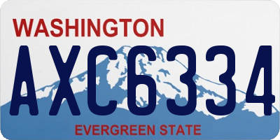WA license plate AXC6334