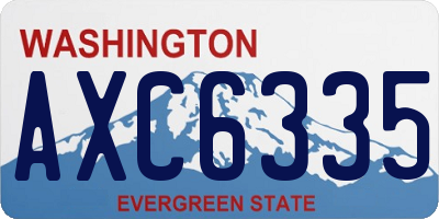 WA license plate AXC6335