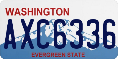 WA license plate AXC6336