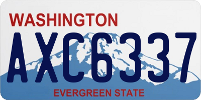 WA license plate AXC6337