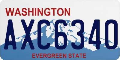 WA license plate AXC6340