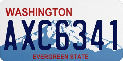 WA license plate AXC6341