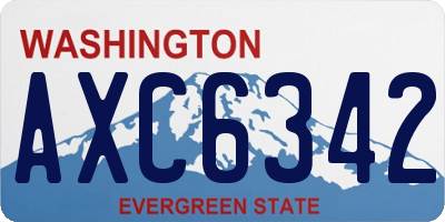 WA license plate AXC6342