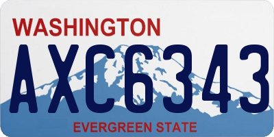 WA license plate AXC6343