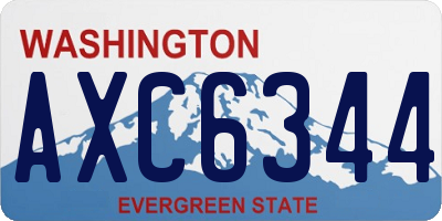 WA license plate AXC6344