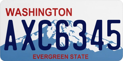 WA license plate AXC6345