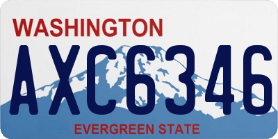 WA license plate AXC6346