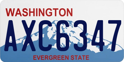 WA license plate AXC6347